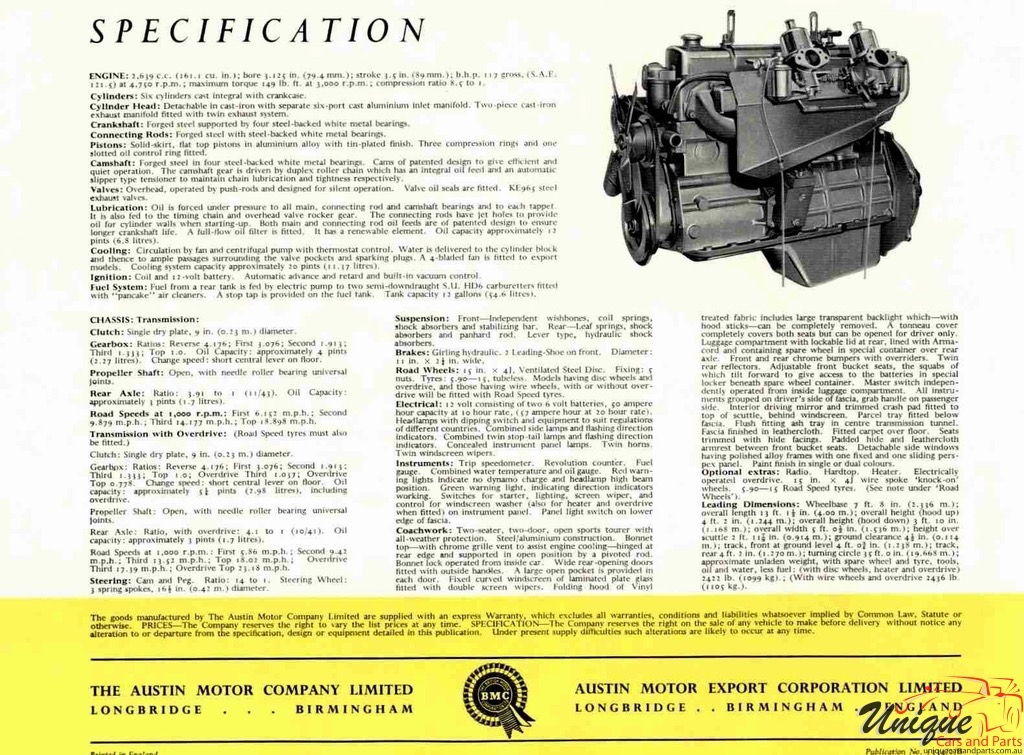 1958 Austin Healey 100 Six Brochure Page 2